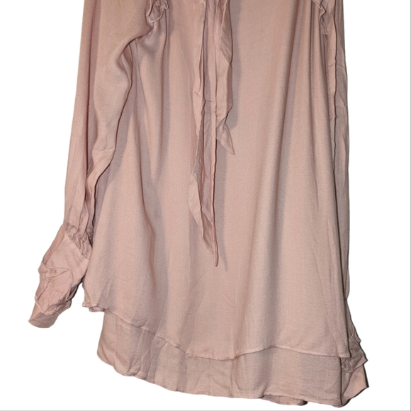 IRO Frejan Voile Ruffle Scarf Tie Neck Long Sleeve Layered Knit Blouse Top - Picture 10 of 16